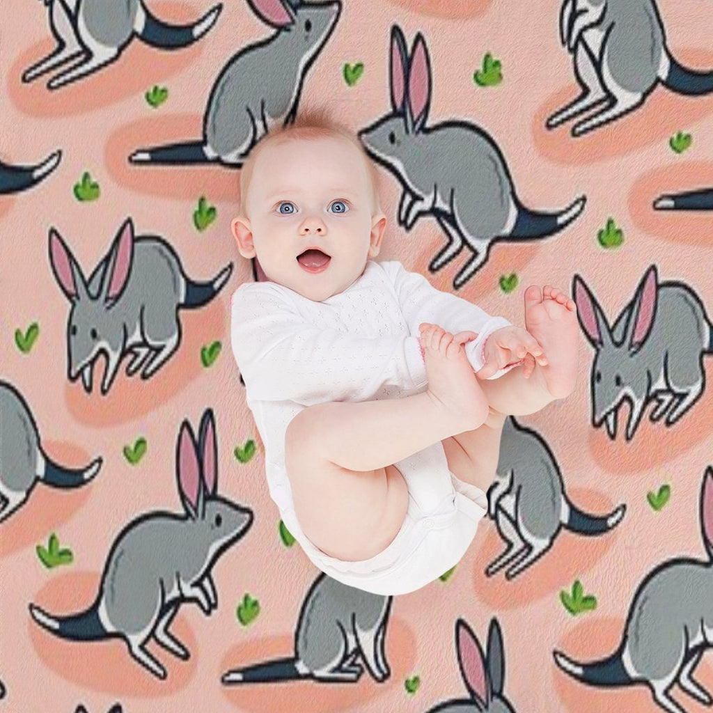 Bouncing Bilbies Machine-washable Throw Blanket