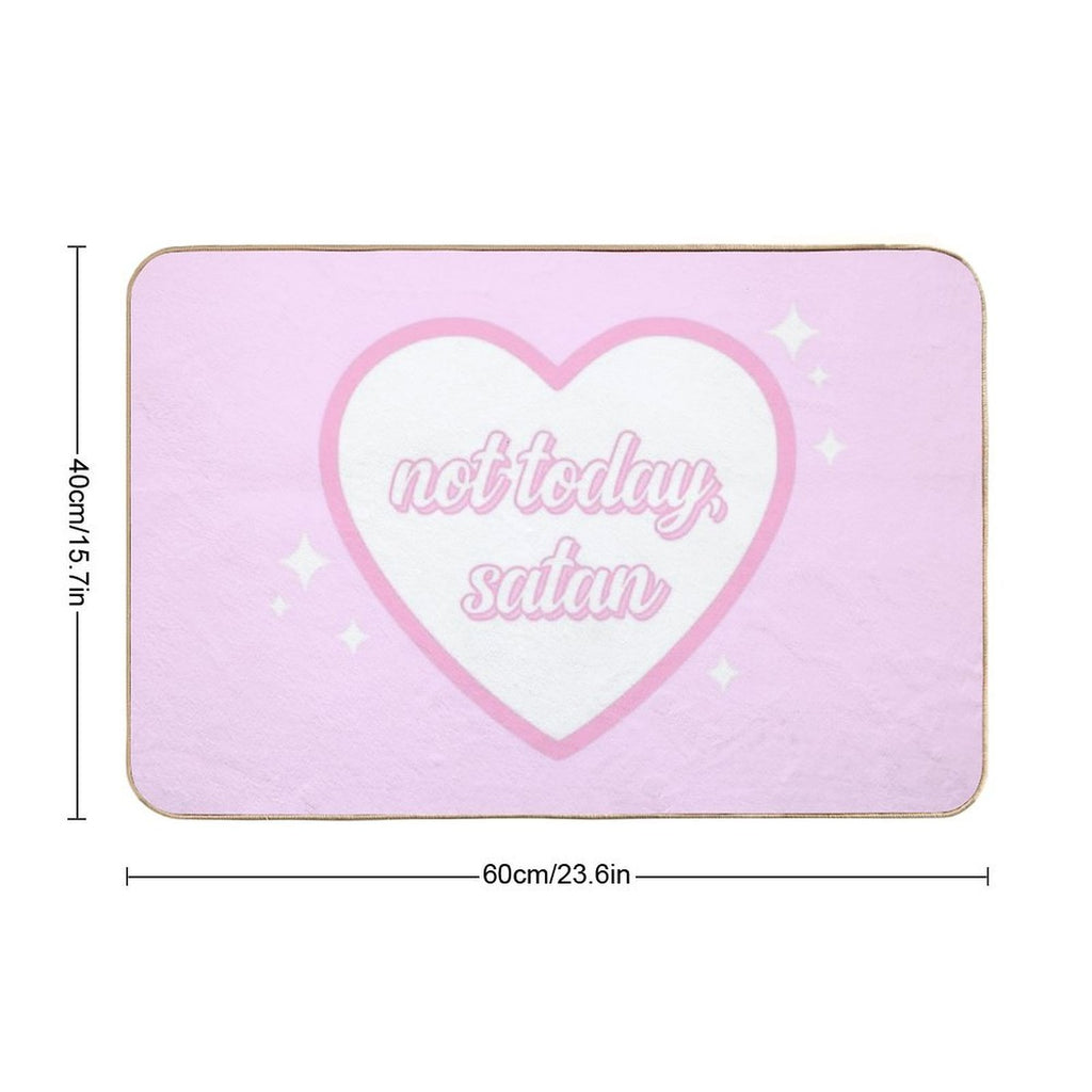 Not Today Satan  Nikury  Fade-Resistant Bath Mat