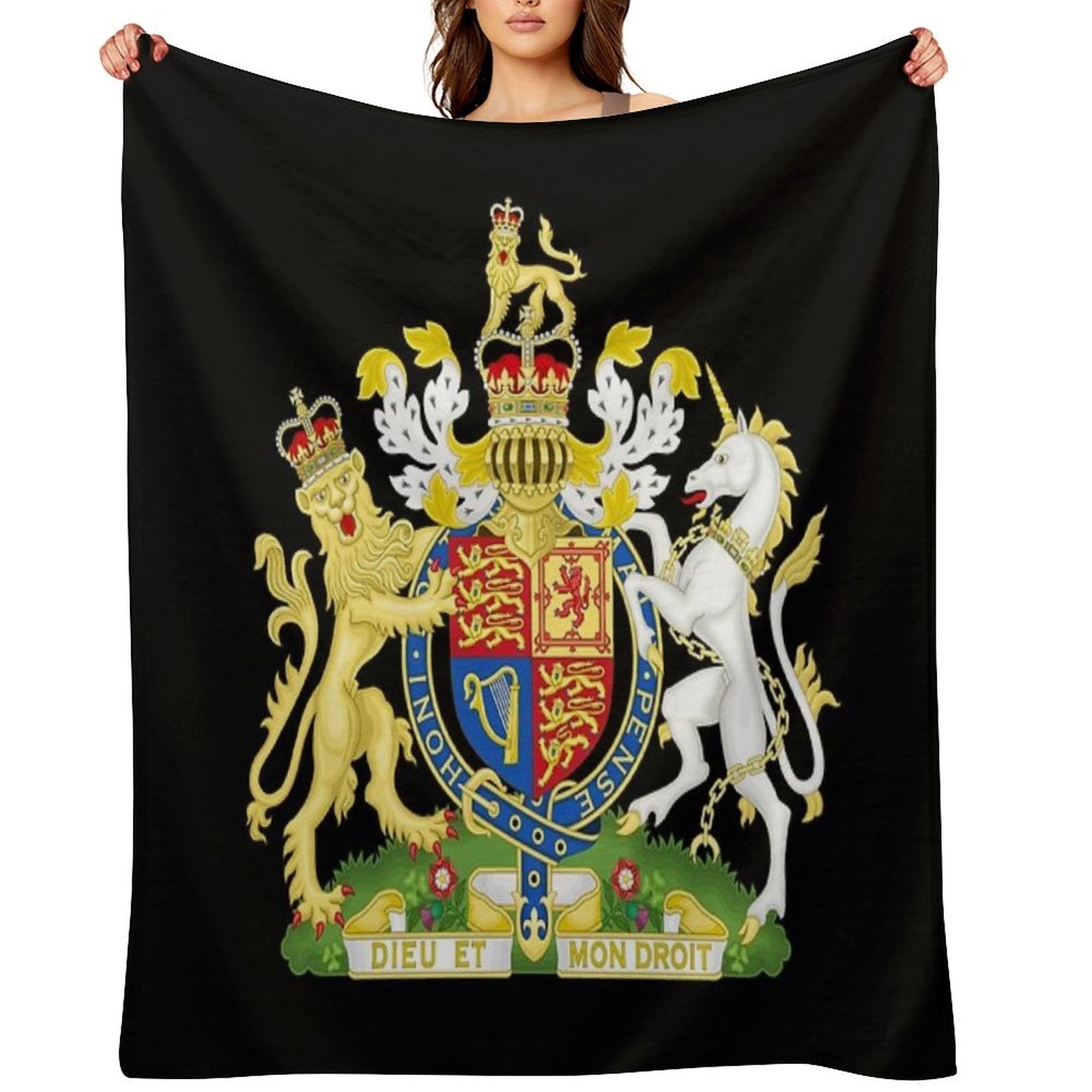 UK Royal Coat of Arms Quick-dry Throw Blanket