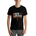 Made to Survive Multiple Sclerosis MS Awareness Month Ribbon  Wrinkle-resistant T-Shirt