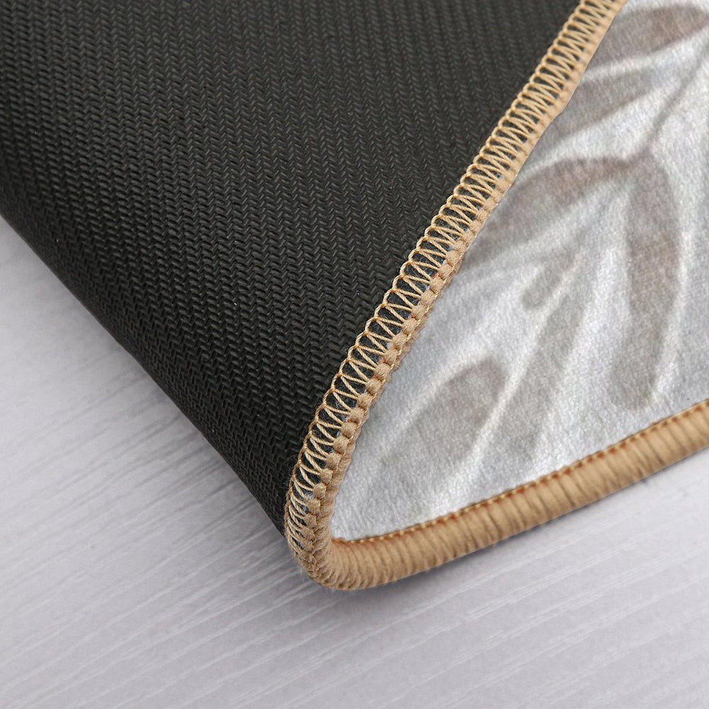 Beige Leaves Durable Bath Mat