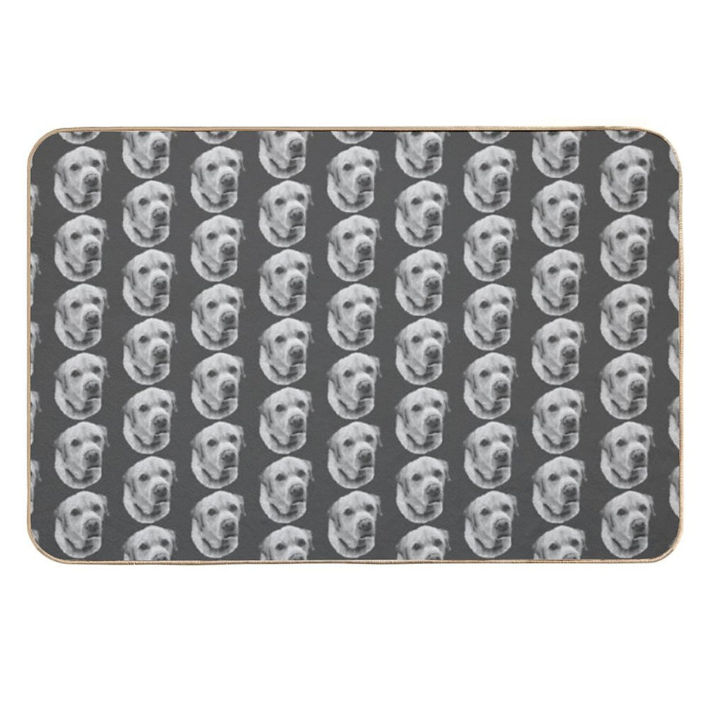 Monochrome Yellow Labrador  Easy Maintenance Bath Mat