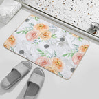 Beautiful Pastel Flowers Pattern on Marble  Versatile Bath Mat
