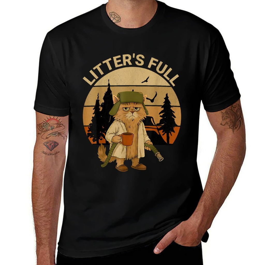Funny Litter’s Full Cat Vintage Parodys for Men Women  Slim-fit Cut T-Shirt