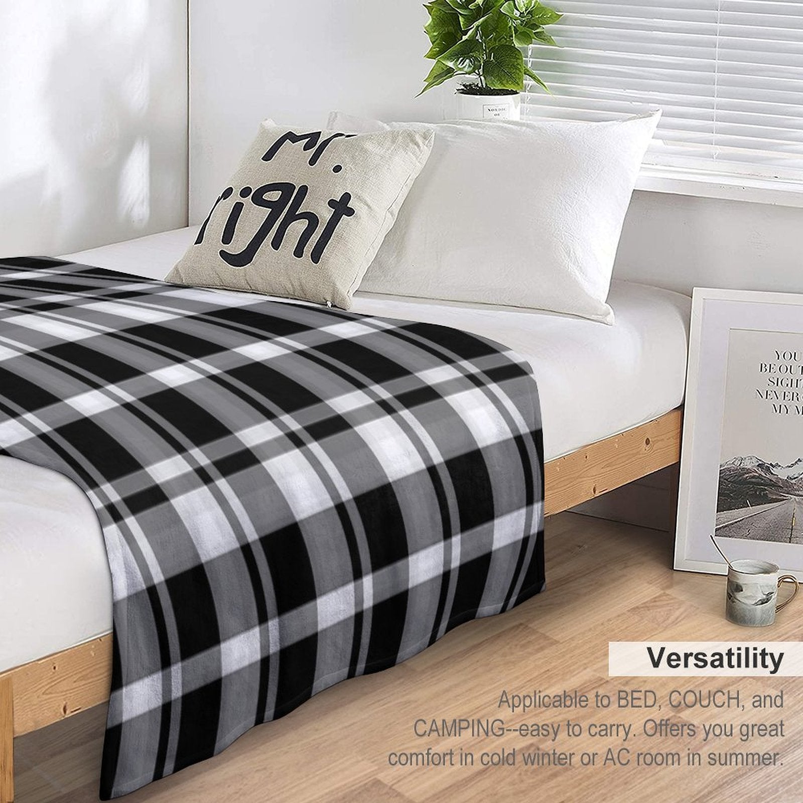 Plaid Machine-washable Throw Blanket