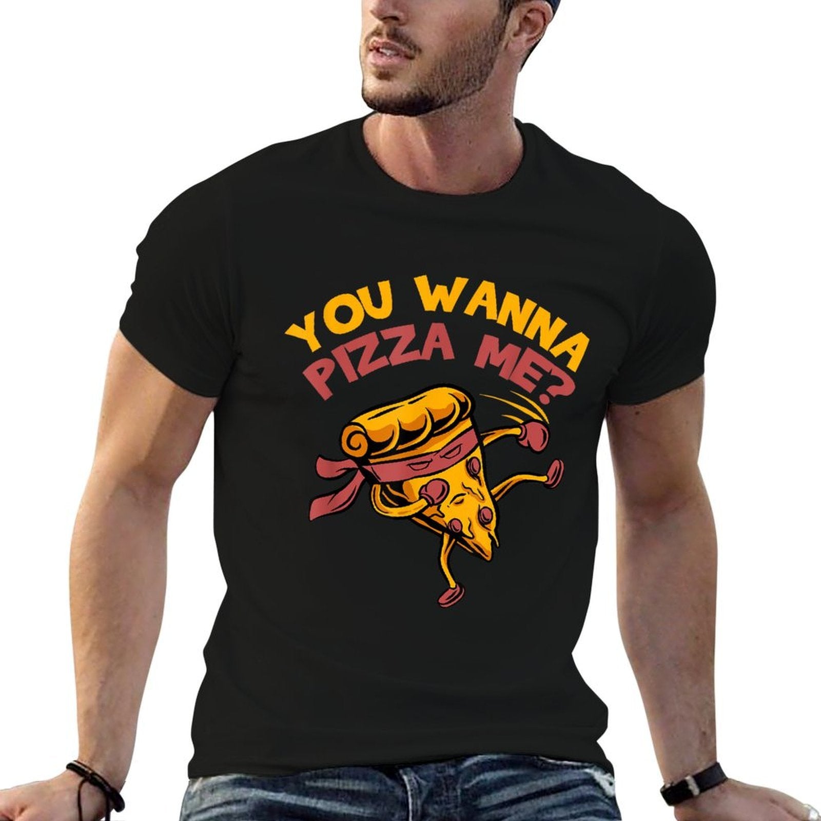Funny You Wanna Pizza Me Foods Lovers  Cotton T-Shirt