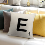 Scrabble Tile E Soft Reinforced Edging Throw Pillow