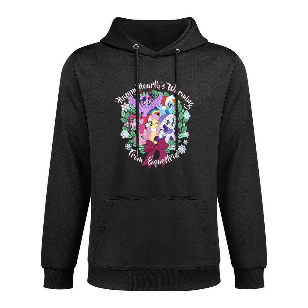 My Little Pony Christmas Happy Hearths Warming Wreath Medium-Weight Fabric Hoodie