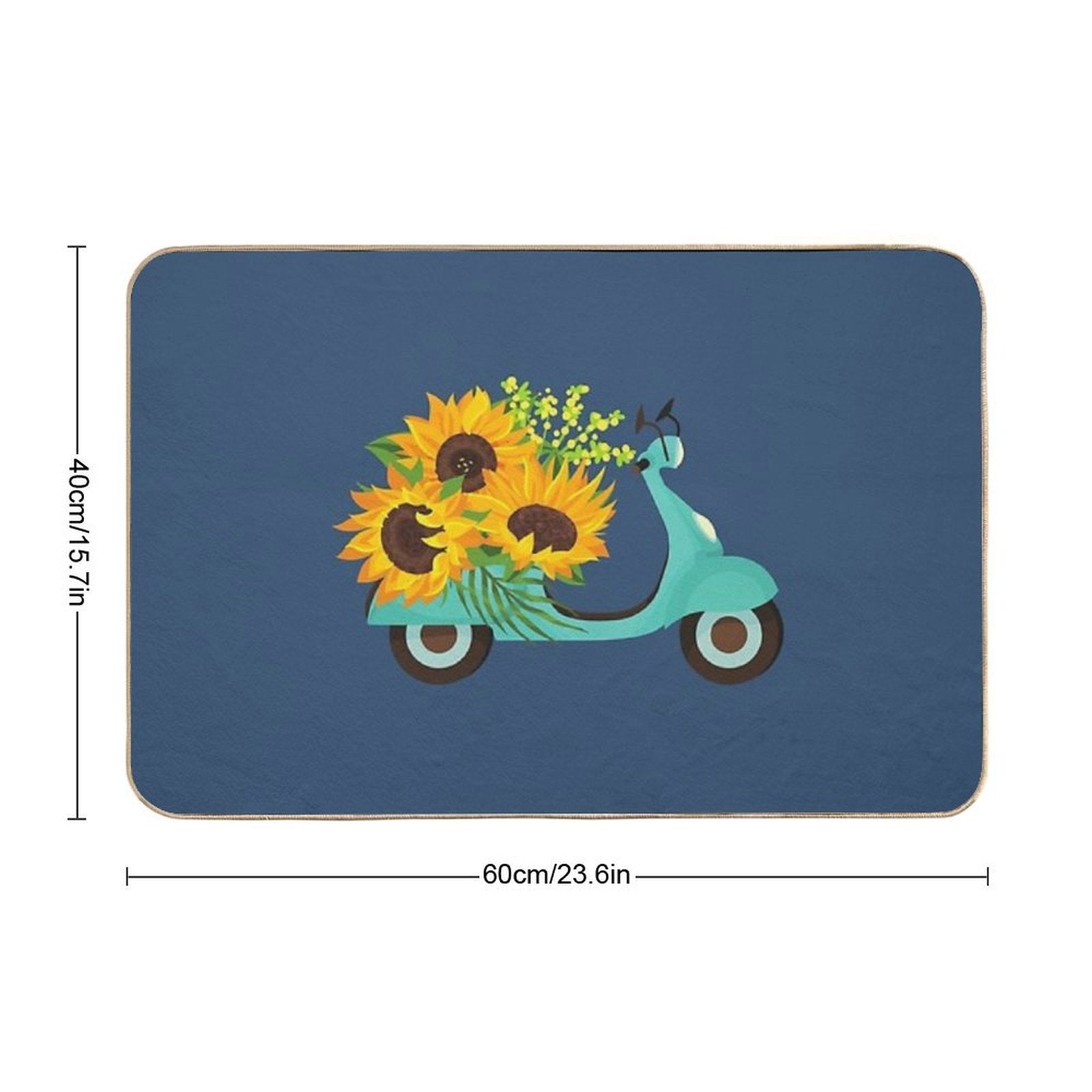 Sunflower Pattern  Pet-Safe Bath Mat