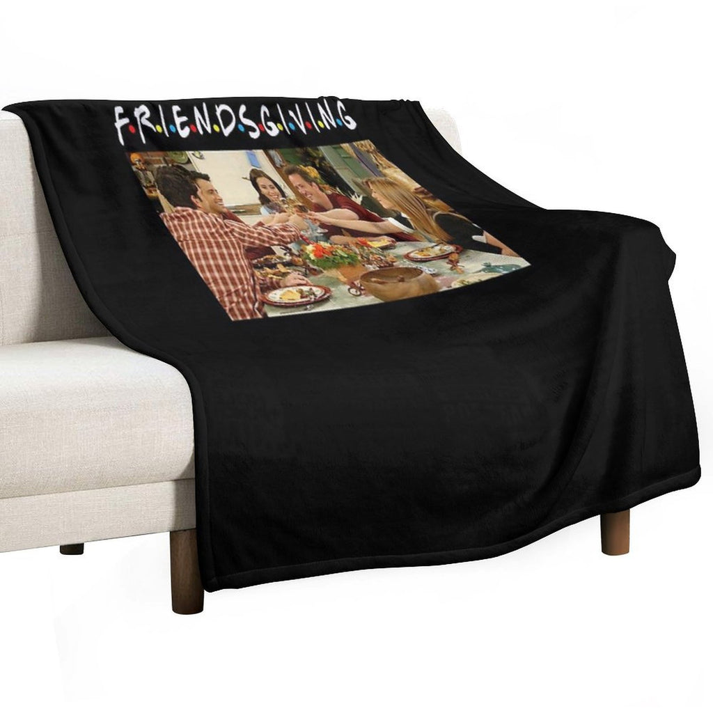 Friendsgiving Classic Fríénds Funny Thanksgiving Eco-conscious Throw Blanket