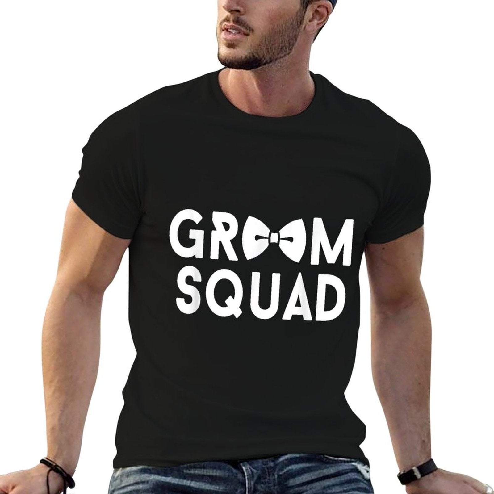 Groom Squad - Bachelor Party Stag Groomsmen Getaway Wedding  Summer-ready Fabric T-Shirt