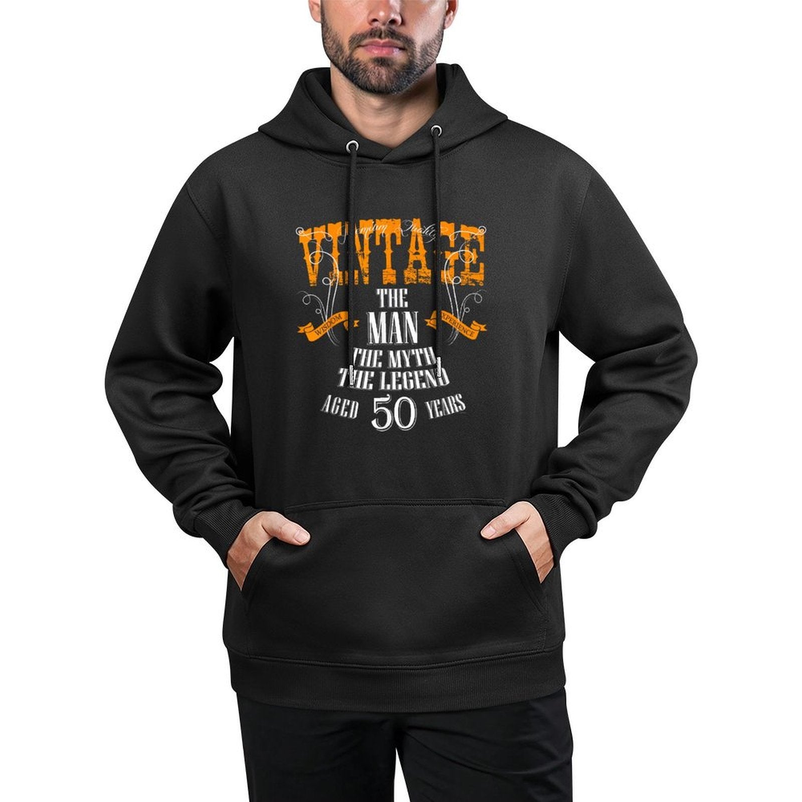 Mens Vintage 50th Birthday Tshirt for Men Aged 50 Years Old Tee Adjustable Hood Hoodie