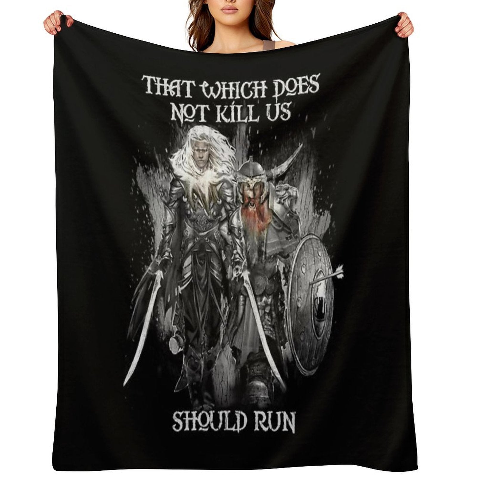 Drizzt Do'Urden And Bruenor Battlehammer Shrink-resistant Throw Blanket