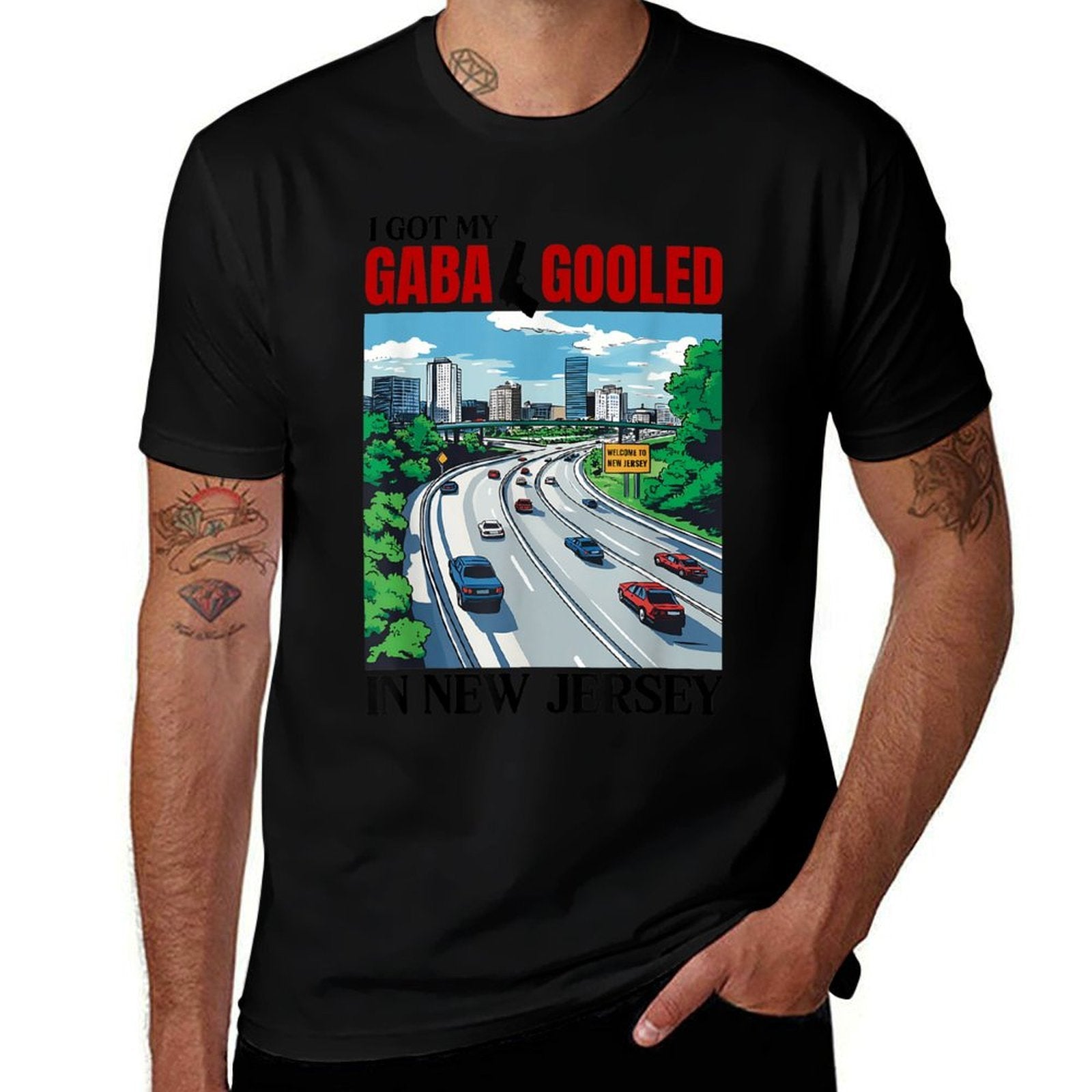 I Got My Gaba Gooled In New Jersey Funny Italian Gabagool  Slim-fit Cut T-Shirt