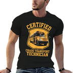 Certified Chaos Transport Technician Funny School Bus Driver  Rolled Sleeves T-Shirt