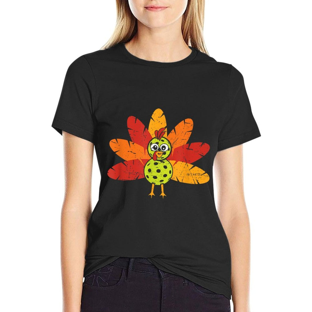 Thanksgiving Pickleball Funny Pickleball Turkey Thanksgiving  Moisture-wicking T-Shirt