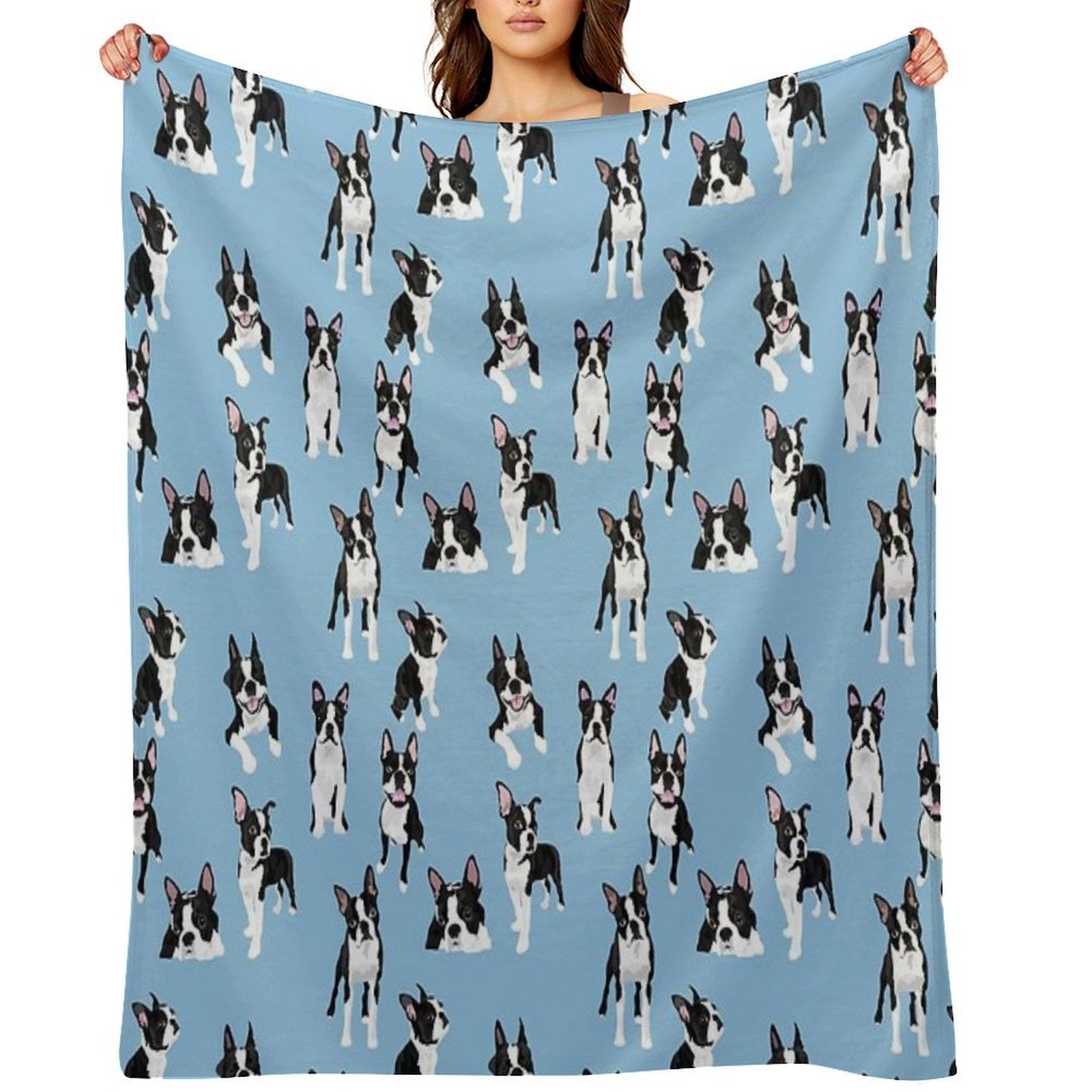 Boston Terrier Shrink-resistant Throw Blanket