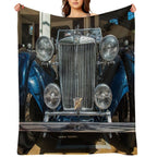 MG Vintage Car 1939 Shrink-resistant Throw Blanket