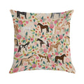 Horses Floral Horse Breeds Farm Animal Pets Soft Durable Construction Throw Pillow
