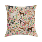 Horses Floral Horse Breeds Farm Animal Pets Soft Durable Construction Throw Pillow