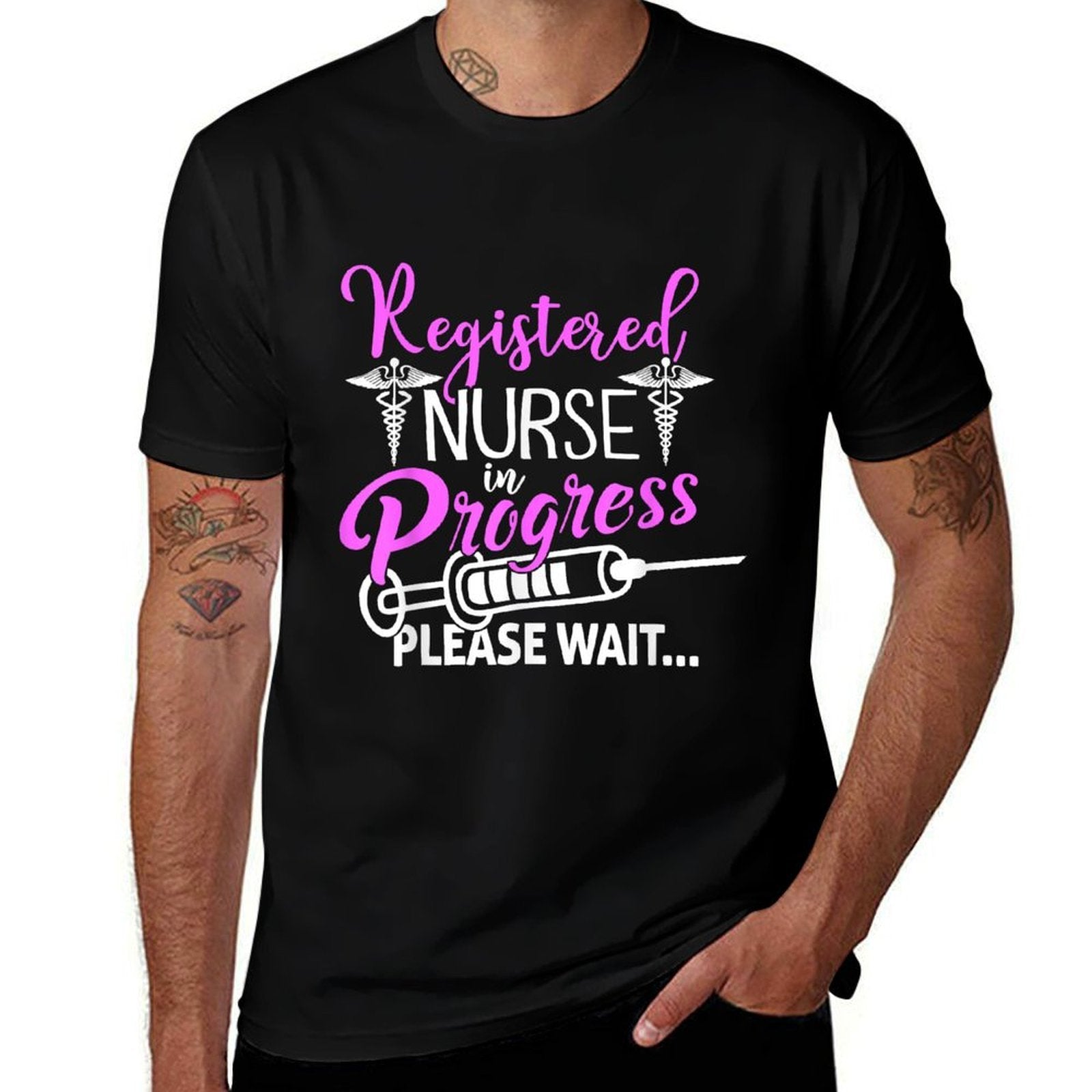 Registered Nurse Est 2022 Nurse In Progress Gift Unisex-Adults, Kids Black Tie-Dye  Graphic-printed T-Shirt