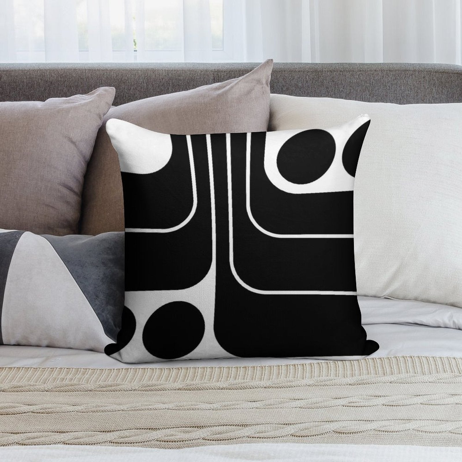 Retro Geometric Design 629 Soft Ultra-Soft Texture Throw Pillow