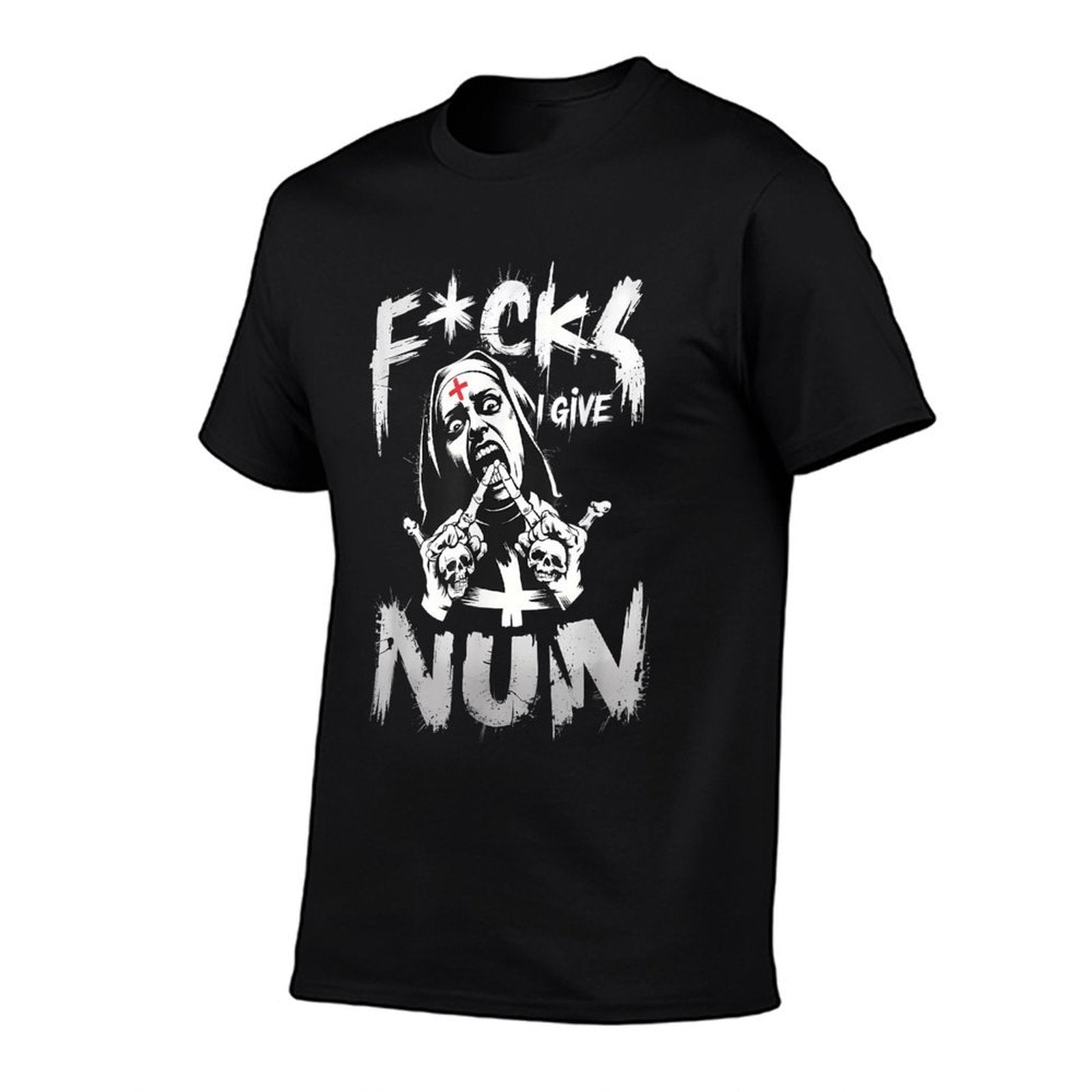 F-cks I Give Nun Dark Humor Gothic Design  Wrinkle-resistant T-Shirt