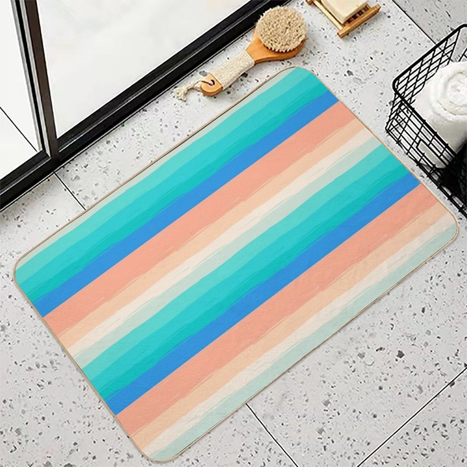Aesthetic Rainbow  Easy Maintenance Bath Mat