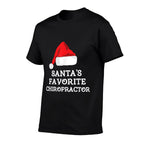 Santas Favorite Chiropractor Christmas Funny Chiropractic  Oversized Silhouette T-Shirt