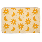 Fun Sun And Moon Orange Textured  Odorless Bath Mat