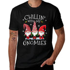 Womens Chillin With My Gnomies Funny Hilarious Gnome Christmas  High-quality Stitching T-Shirt