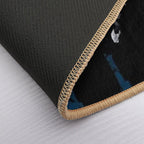 KISS ® The Band - Blue Background Logo Grunge  Easy To Clean Bath Mat