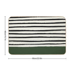 Forest Green X Stripes  Fade-Resistant Bath Mat