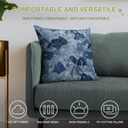 Japanese Koi Mountain Pattern Soft Durable Construction Throw Pillow