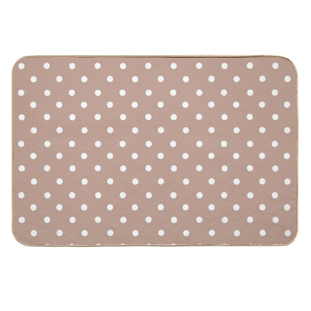 Polka Dot,dots,circles,brown,nude,beige Background  High-Traffic Bath Mat