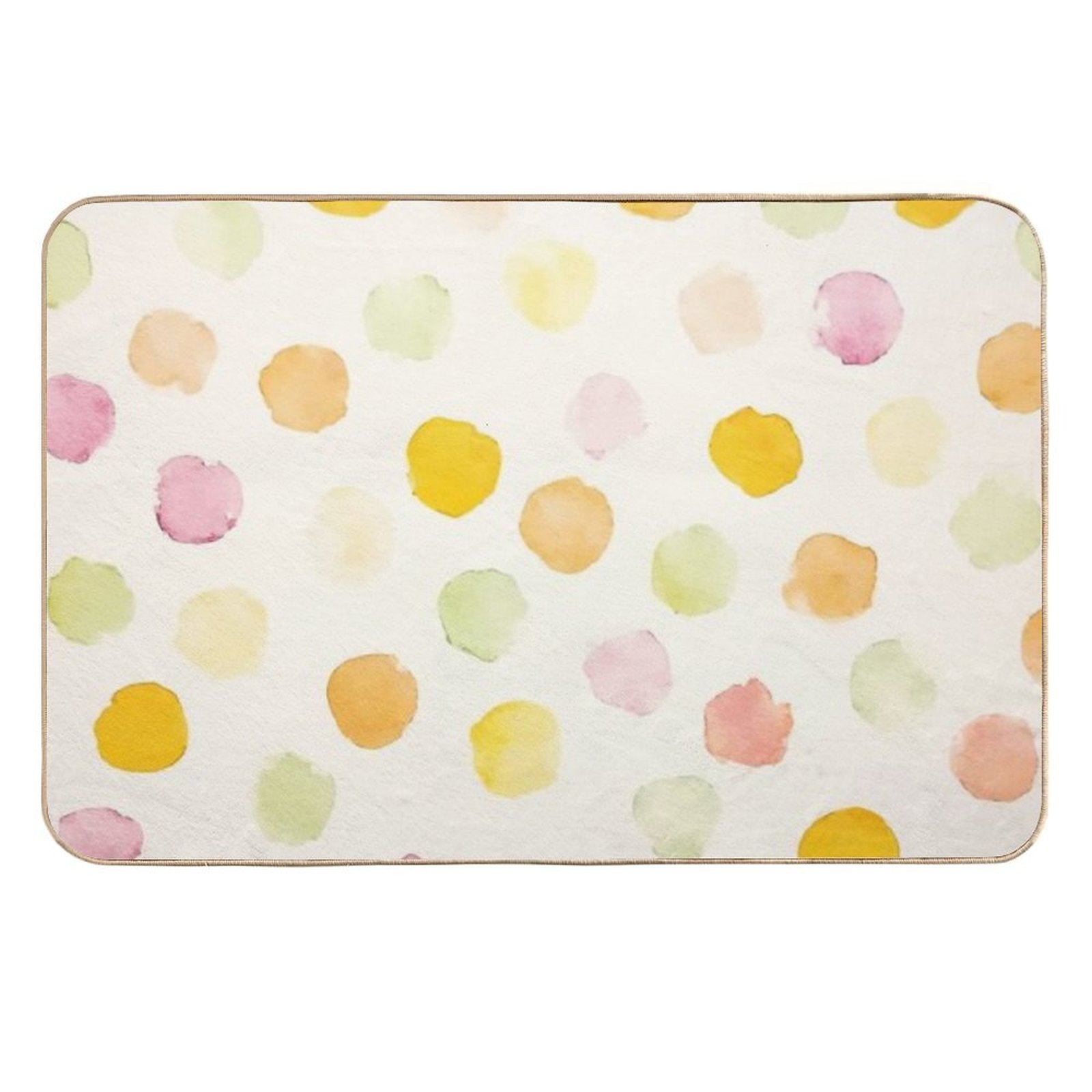 Dotty Grove – Abstract Watercolor Polka Dots  Fade-Resistant Bath Mat