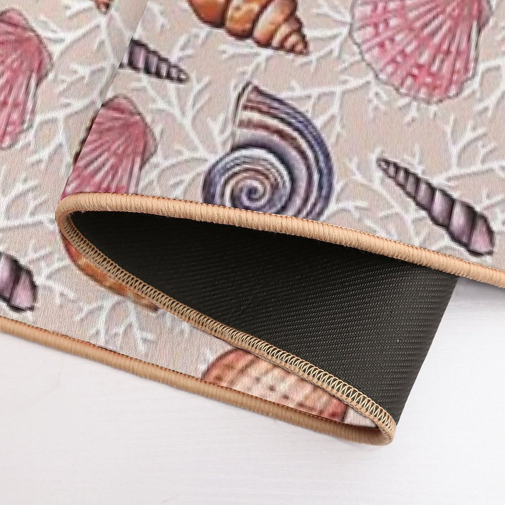 Pale Pink Seashells & Coral Durable Bath Mat