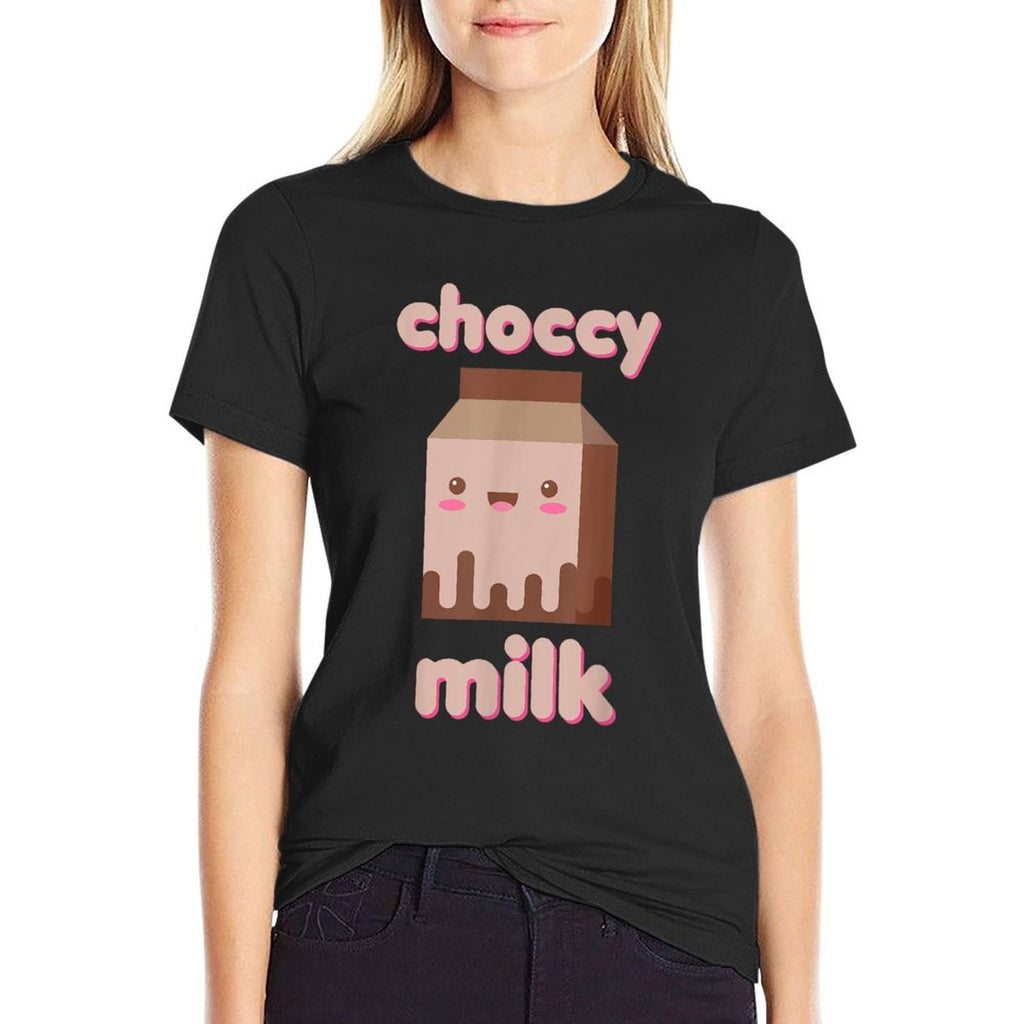Choccy Milk Drink Chocolate Japanese Kawaii Cute Funny Meme  Tagless Design T-Shirt