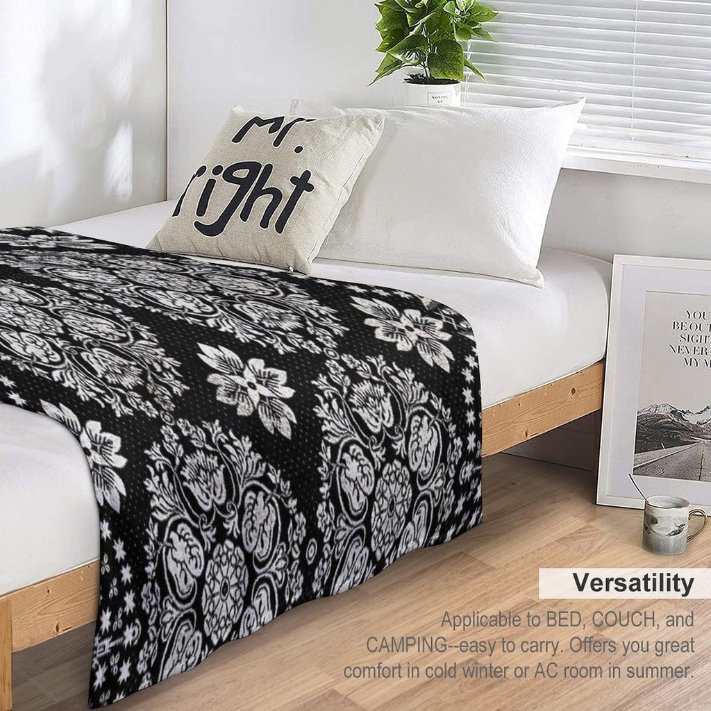 Vintage Bandana Coverlet Textile Print  Cali Boho  Bossy Cat Home Multi-functional Throw Blanket