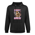 Queen Never Cry Funny Meme Cat Sarcastic Women Pink Girls Medium-Weight Fabric Hoodie