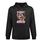 Queen Never Cry Funny Meme Cat Sarcastic Women Pink Girls Medium-Weight Fabric Hoodie