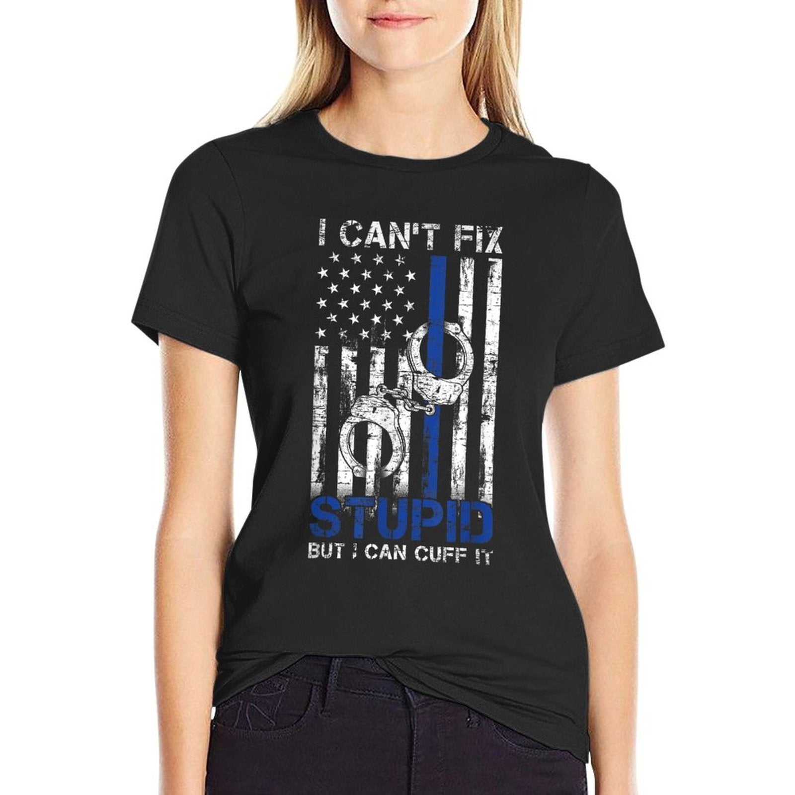 Funny Police Officer Gift Law Enforcement Police  Slim-fit Cut T-Shirt