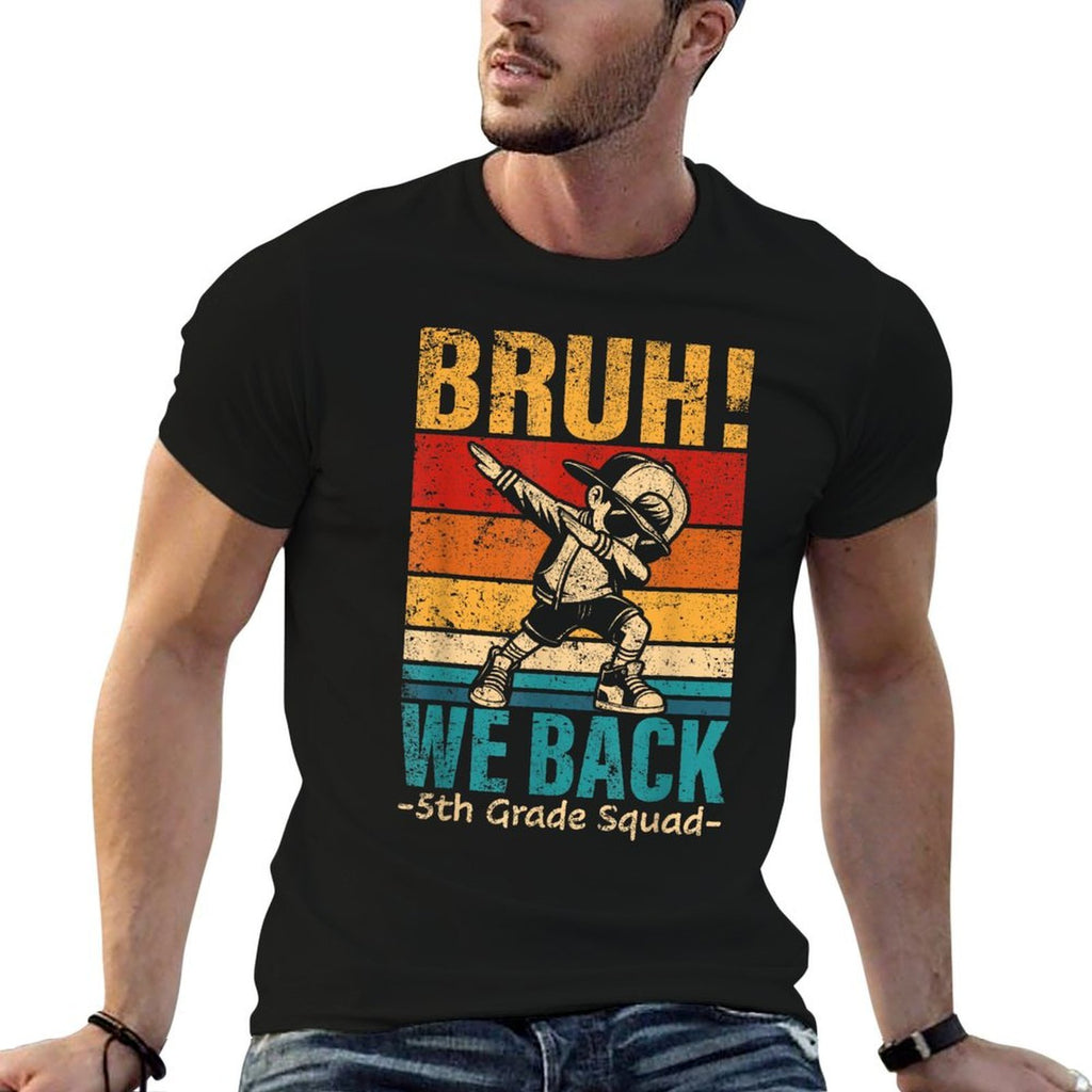 Fifth Grade Dabbing Boy Bruh We Back 5th Grade Squad Student  Oversized Silhouette T-Shirt