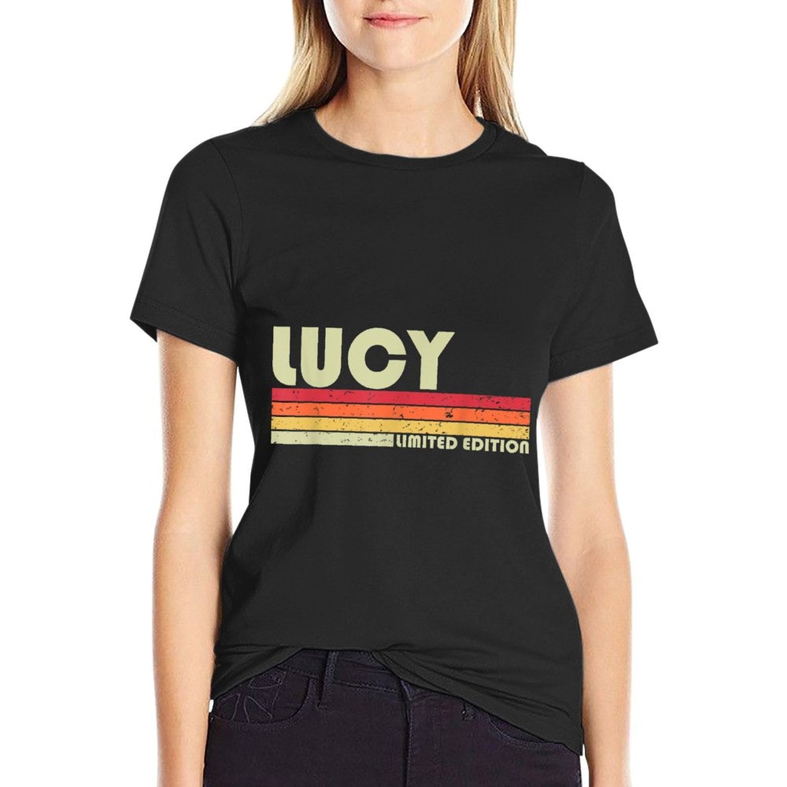 LUCY Gift Name Personalized Retro Vintage 80s 90s Birthday  Graphic-printed T-Shirt