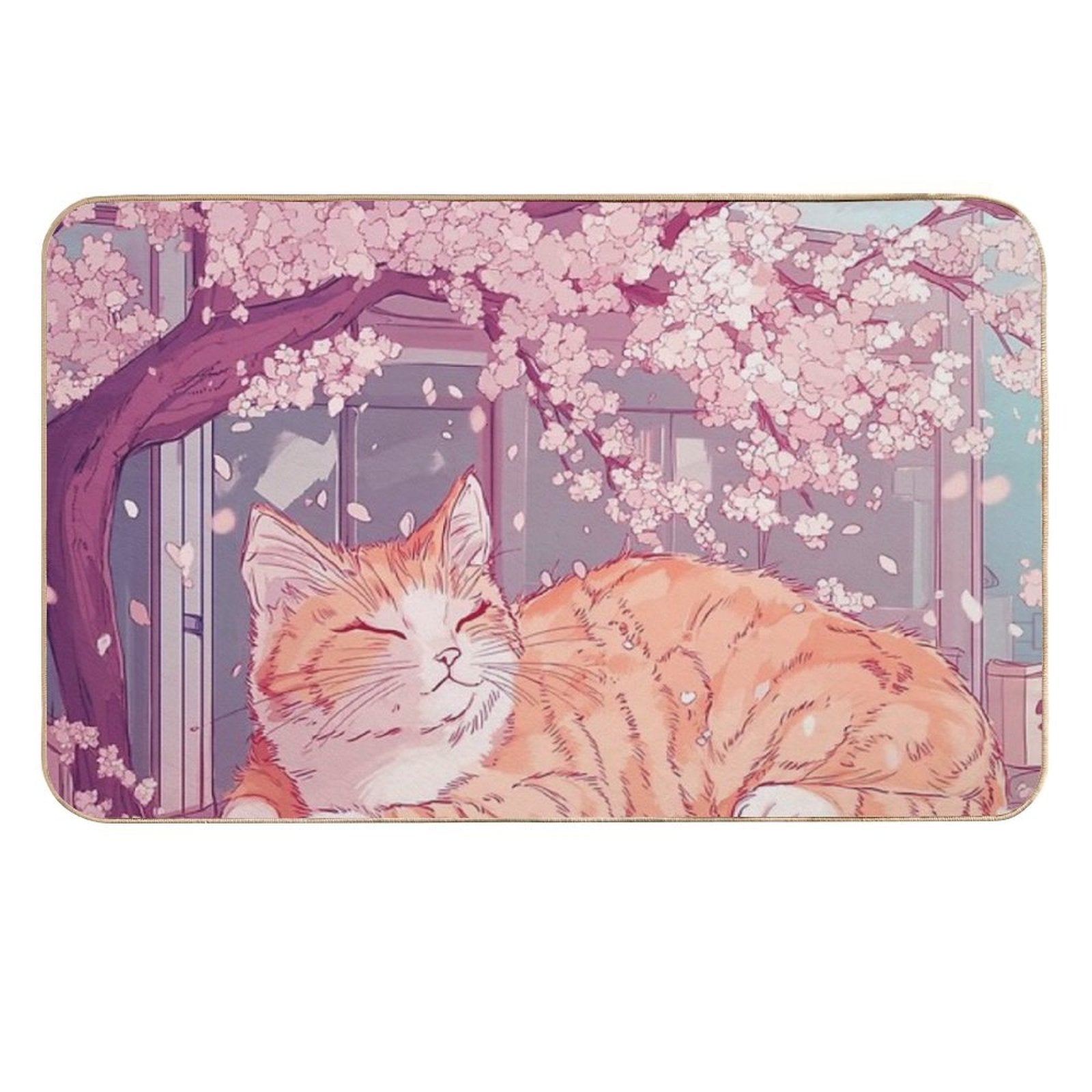 Lofi Cat  Non-Slip Bath Mat
