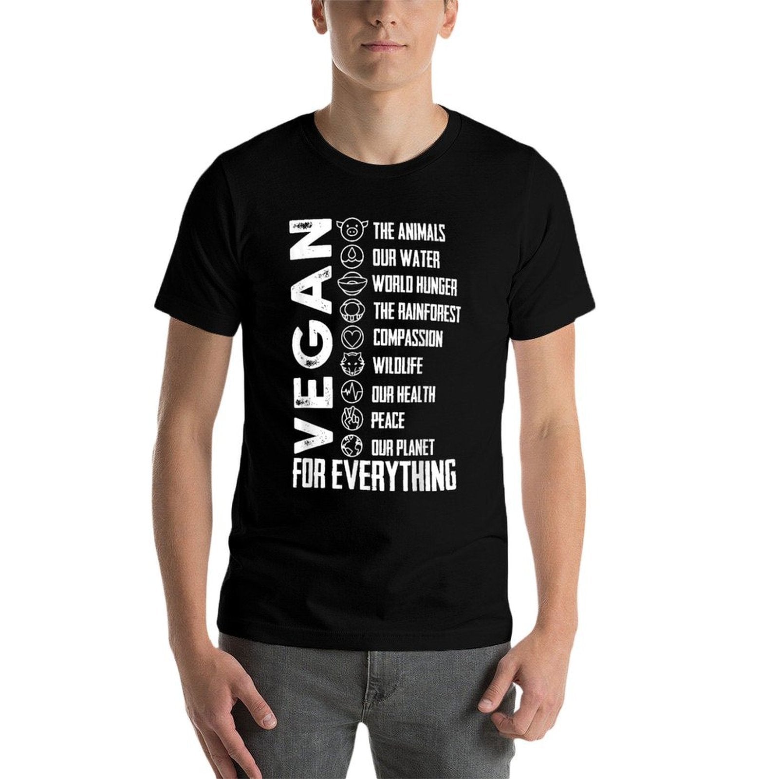 Vegan For Everything T PlanetEarth Day, Save The Bees  Fade-proof Color T-Shirt