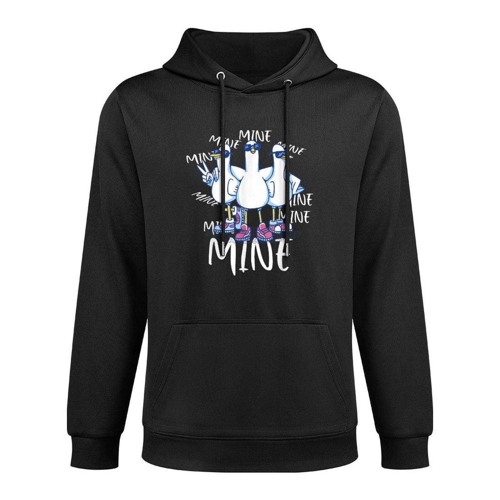 Funny Seagull Saying Mine Funny Pigeon Retro Ocean Life Adjustable Hood Hoodie
