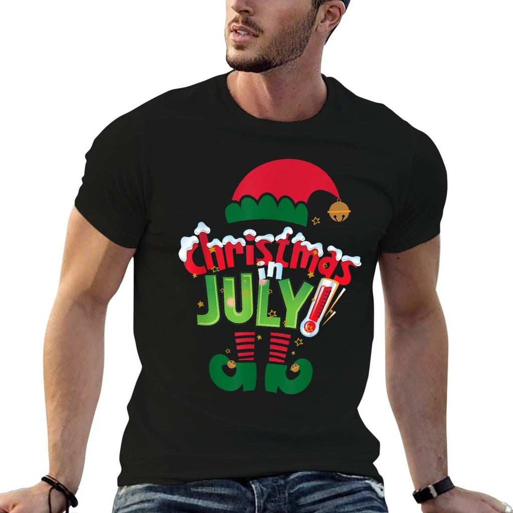 Funny Christmas in July Summer Elf Santa Xmas  Slim-fit Cut T-Shirt