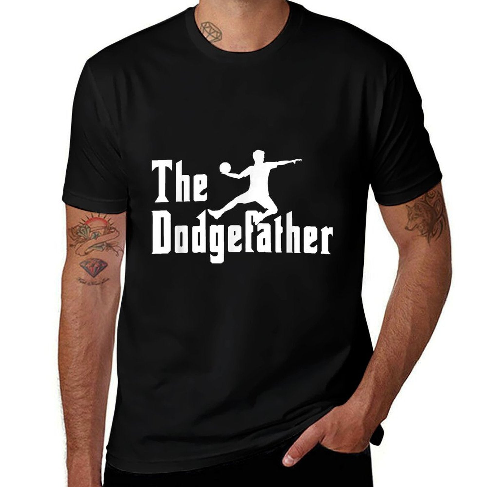 The Dodgefather  Ball Sports  Dodgeball Player  Oversized Silhouette T-Shirt