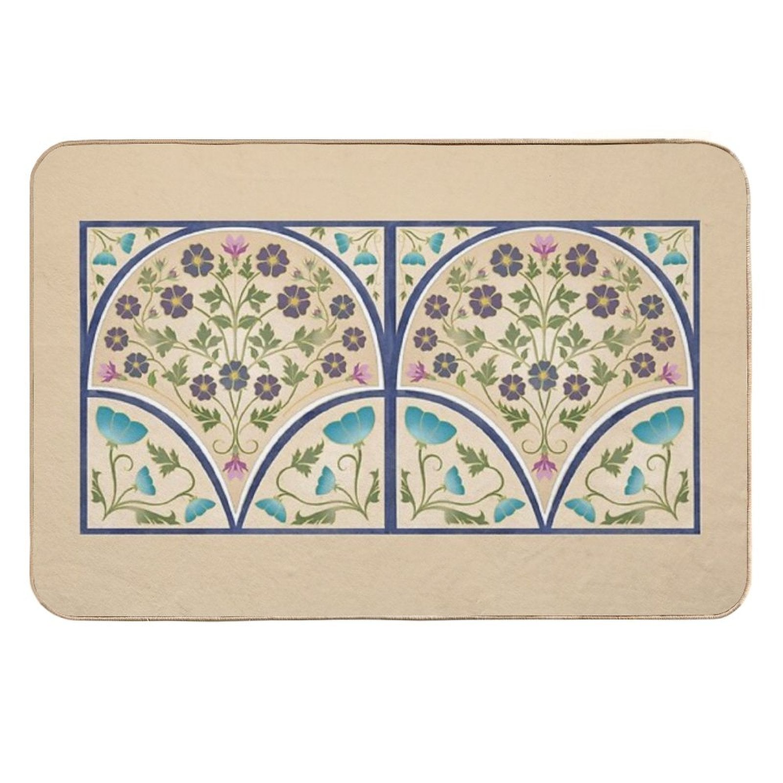 Art Nouveau Morning Glory Garden  Non-Slip Bath Mat
